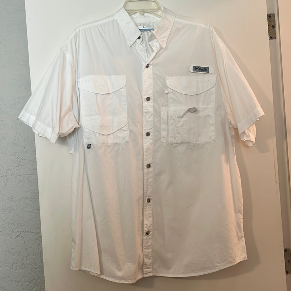Mens White Short sleeve button up